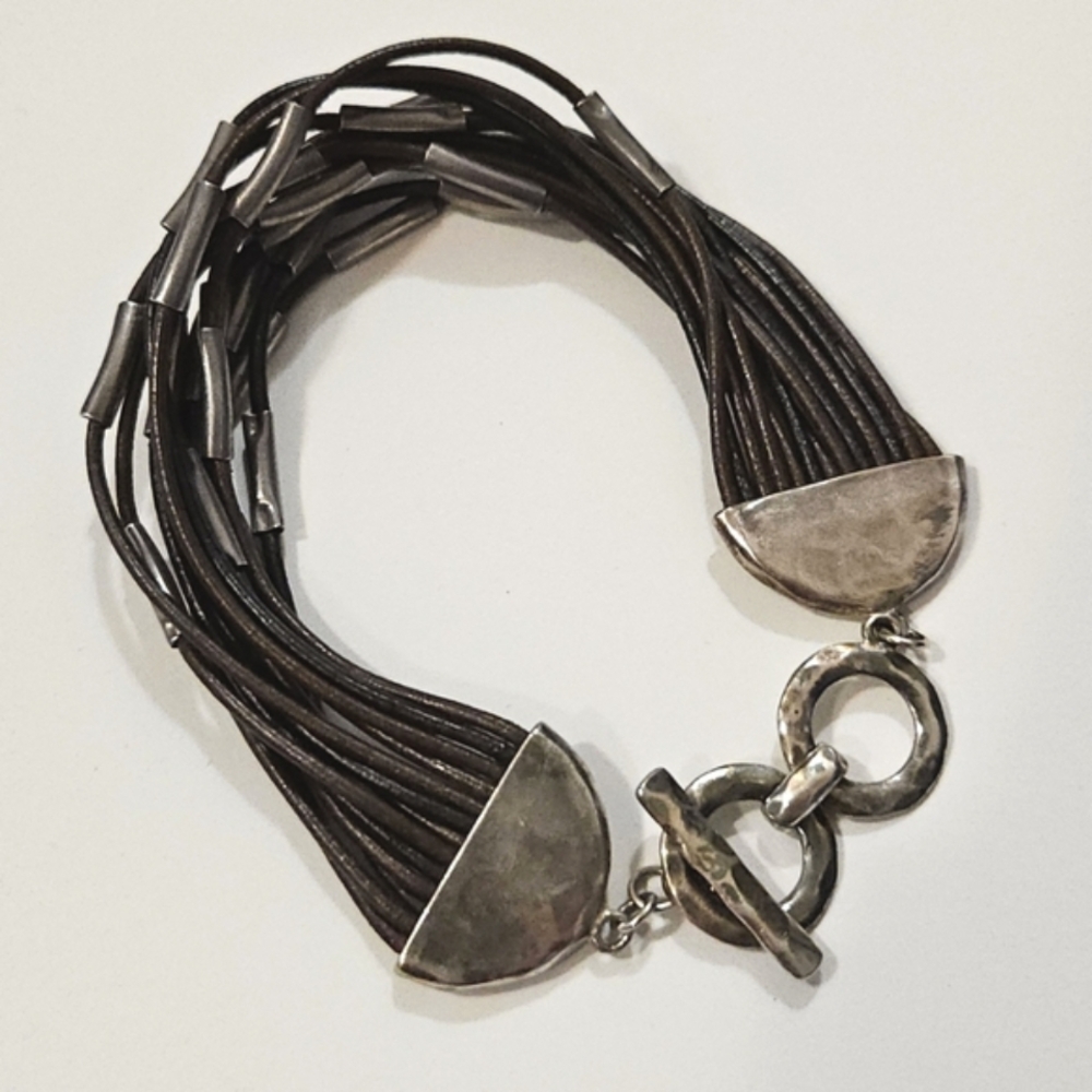 Silpada Sterling Silver and Leather Speed of Light Bracelet B2183 - Picture 5 of 5